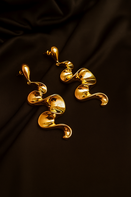 Golden Serpentine Earring