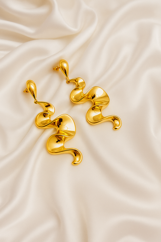 Golden Serpentine Earring