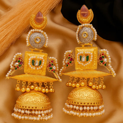Indian Mayura padma Jhumkas